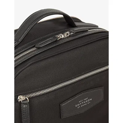 Smythson Mens Brand-patch Norton-canvas Backpack Black In Black