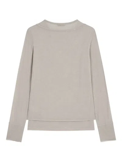 Open Yy Buttoned Layered T-shirt In Neutral