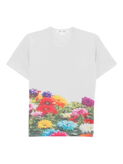 Comme Des Garçons All-over Print T-shirt In White
