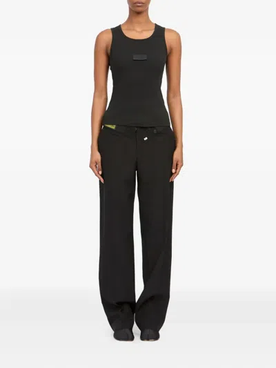 Mm6 Maison Margiela Numeric Logo Patch Stretch Cotton Tank In Blue