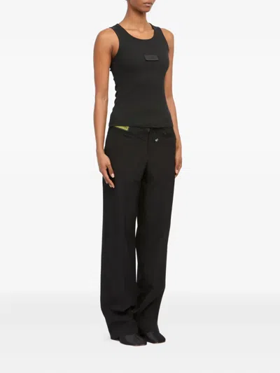 Mm6 Maison Margiela Numeric Logo Patch Stretch Cotton Tank In Blue