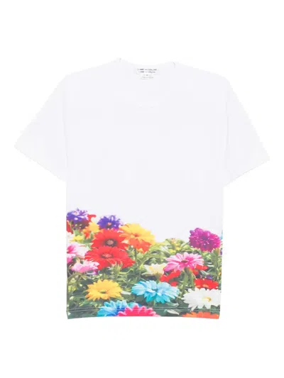 Comme Des Garçons All-over Print T-shirt In White
