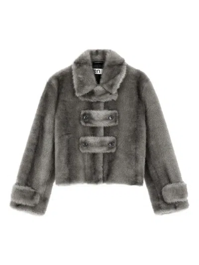 Open Yy Tab Toggle Jacket In Gray