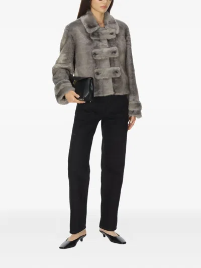 Open Yy Tab Toggle Jacket In Gray