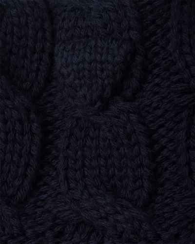 Prada Kragen Aus Zopfmusterwolle In Blue