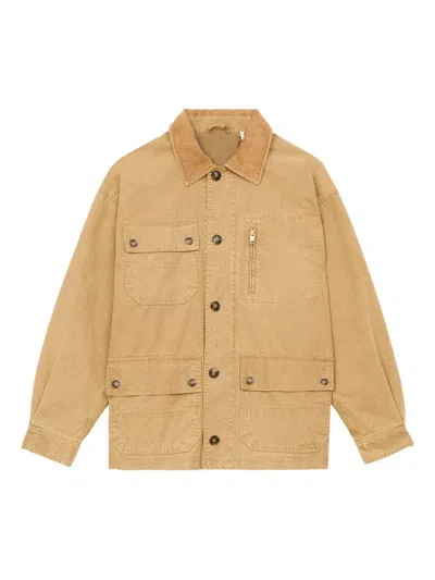 Isabel Marant Corduroy Collar Jacket Pockets In Brown