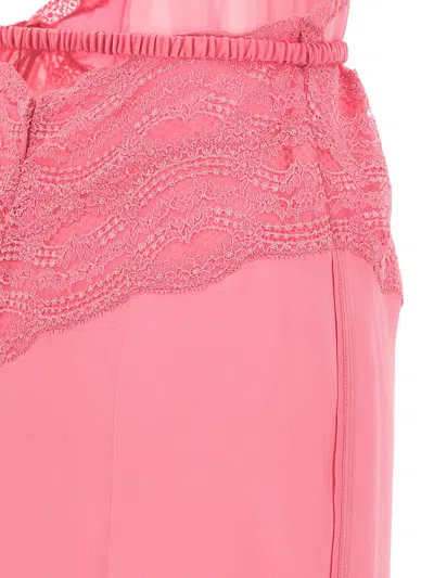 Gucci Halter Neck Midi Dress With Belt Detail In Pink