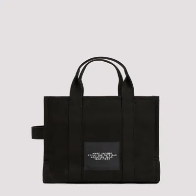 Marc Jacobs Black Canvas The Small Traveler Tote Bag In Black