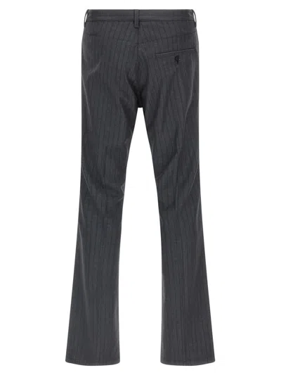 Balenciaga Tailored Pinstripe Trousers Featuring Pockets In Gray