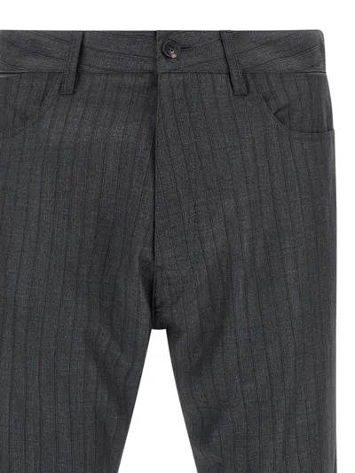 Balenciaga Tailored Pinstripe Trousers Featuring Pockets In Gray