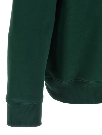Gucci Long Sleeve Crewneck Sweatshirt With Ribbed Cuffs And Hem In Green