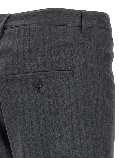 Balenciaga Tailored Pinstripe Trousers Featuring Pockets In Gray