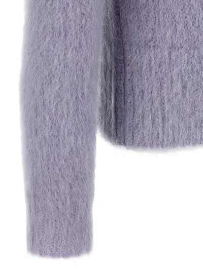 Gucci Cardigan In Brushed Mohair Wool In Blue