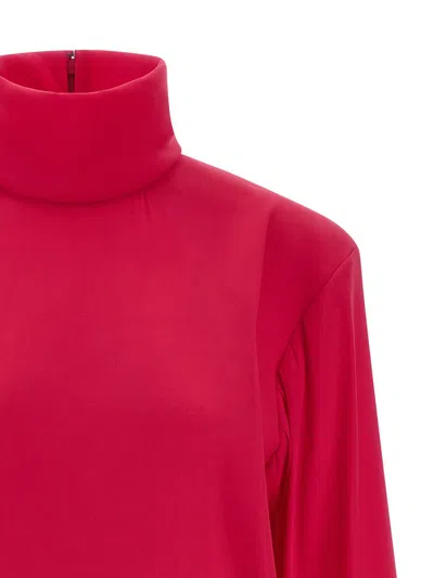 Saint Laurent Tailored Dress Featuring Structured Shoulders In Purple