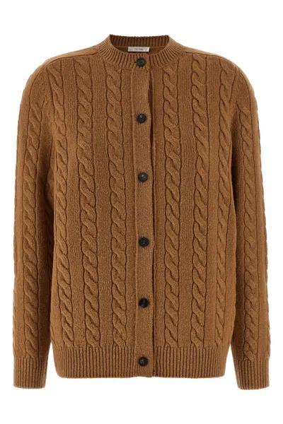 The Row Loneke Cable Knit Crewneck Cardigan In Multi