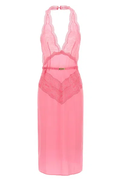 Gucci Women Satin And Lace Dress In Pink