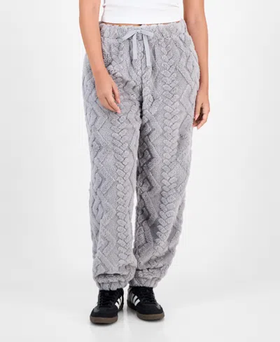 Rebelious One Rebellious One Juniors' Embossed Sherpa Jogger Pants