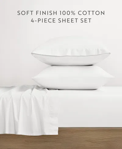 Ienjoy Home Ultra Soft 160-thread Count Cotton 4-p.c. Sheets Set, California King In White