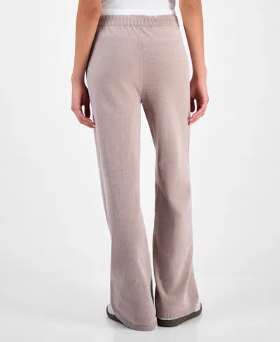 Hippie Rose Juniors' Ribbed Velour Drawstring Pants In Neutral
