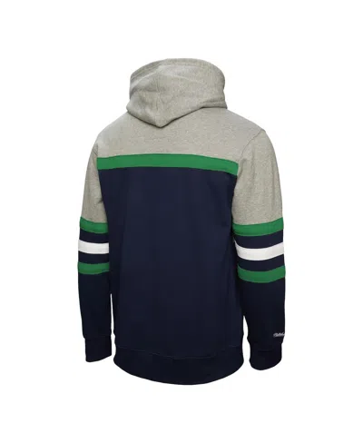 Mitchell & Ness Men's Navy/gray Vancouver Canucks Head Coach Pullover Hoodie In Black