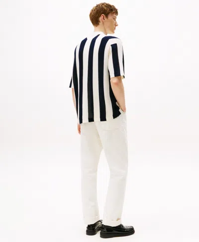 Tommy Hilfiger Men's Stripe Button Front Open Knit Shirt In Multi