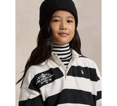 Polo Ralph Lauren Girls 7-16 Embroidered Rugby Sweatshirt In Black