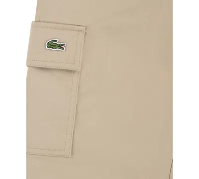 Lacoste Big Boys Stretch Twill Cargo Pants In Neutral