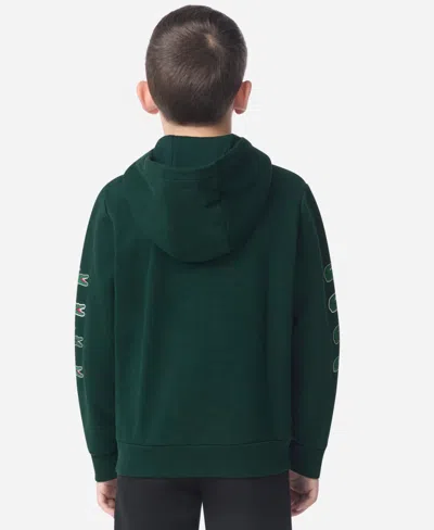 Lacoste Boys 8-20 Graphic Logo Print Full-zip Hoodie In Green
