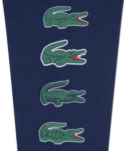 Lacoste Boys 8-20 Graphic Logo Print Full-zip Hoodie In Blue