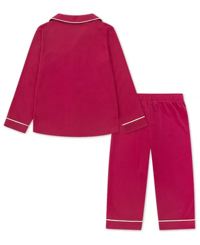 Polo Ralph Lauren Girls Toddler 2t-4t 2-piece Button Up Shirt And Pants Set In Red