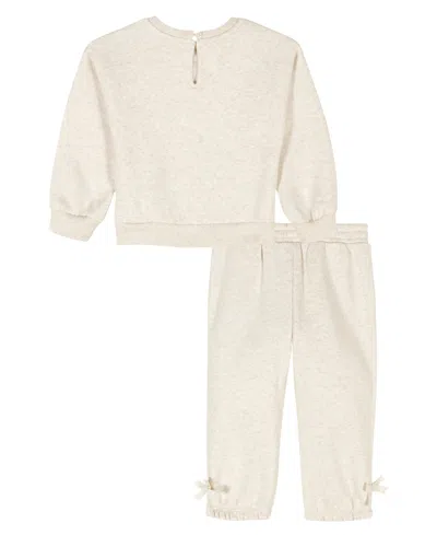 Calvin Klein Baby Girls 2-piece Fleece Sweatshirt And Pant Set In White