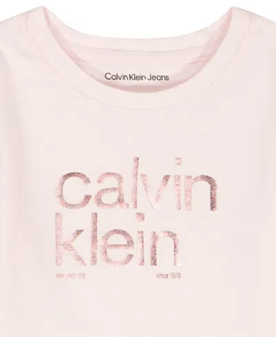 Calvin Klein Girls 4-6x 3-piece High Neck Vest, T-shirt And Pants Set In Multi