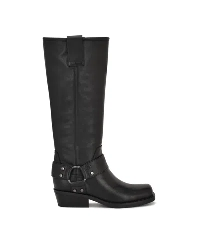 Nine West Women's Fawsta Tall Square Toe Boots In Black