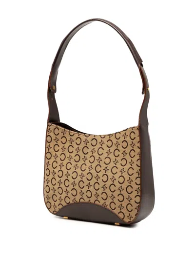 Pre-owned Celine 1999 C Macadam Canvas Shoulder Bag In Brown