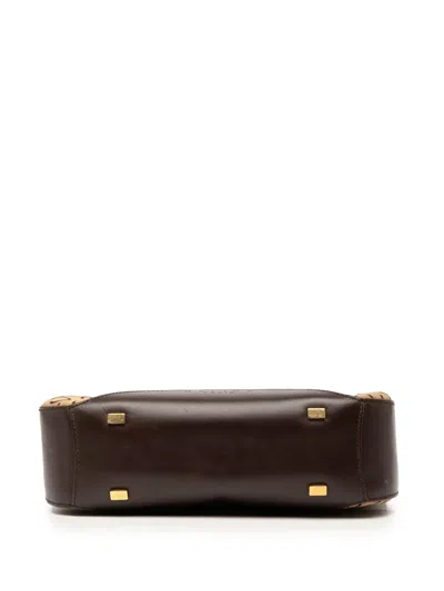 Pre-owned Celine 1999 C Macadam Canvas Shoulder Bag In Brown