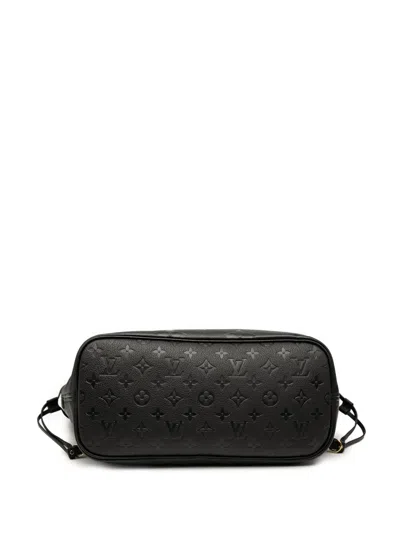 Pre-owned Louis Vuitton 2021-2025 Monogram Giant Empreinte Neverfull Mm Tote Bag In Black