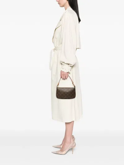 Pre-owned Louis Vuitton 2000 Monogram Pochette Accessoires Shoulder Bag In Brown