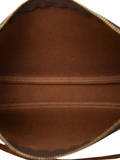 Pre-owned Louis Vuitton 2000 Monogram Pochette Accessoires Shoulder Bag In Brown