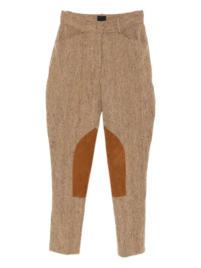 Anna Sui Chevron Trousers In Neutral