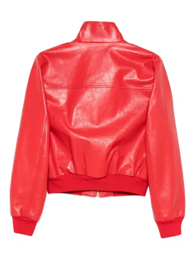 Bally Tailored Long Sleeve Blazer With Ribbed Cuffs In Red