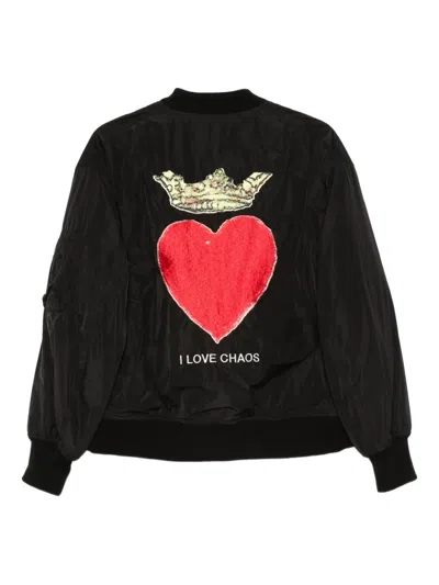 Undercover Embroidered-motif Bomber Jacket In Black