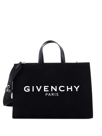 Pre-owned Givenchy G- Canvas Medium Tote Bag In Black