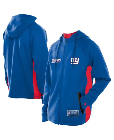 New Era Men's Royal New York Giants Combine Authentic Raglan Scuba Full-zip Hoodie In Blue