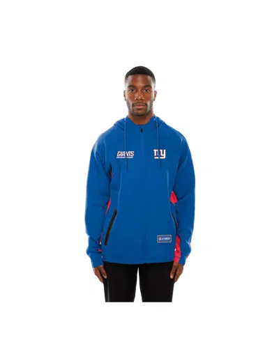 New Era Men's Royal New York Giants Combine Authentic Raglan Scuba Full-zip Hoodie In Blue