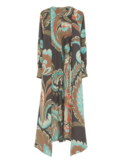 Etro Floral Print Dress In Multi