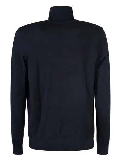 Paul & Shark Roll-neck Logo Sweater In Blue