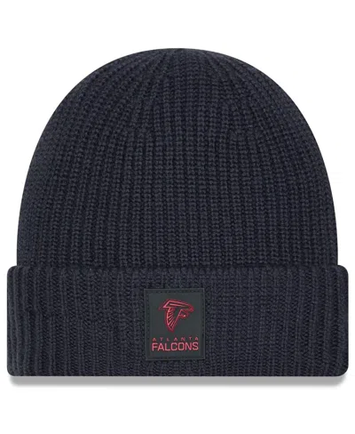New Era Men's Charcoal Atlanta Falcons 2025 Sideline Cold Weather Cuffed Knit Hat In Animal Print