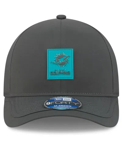 New Era Men's Charcoal Miami Dolphins 2025 Sideline Cold Weather 9forty M-crown Adjustable Hat In Gray