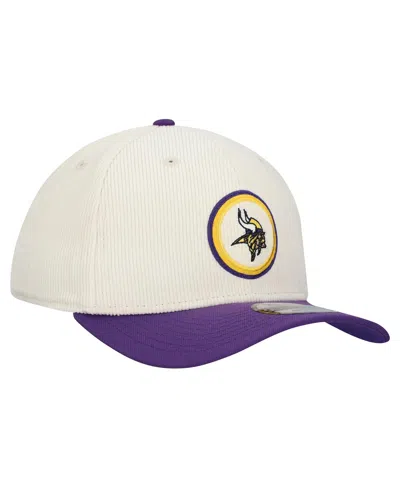 New Era Men's Stone Minnesota Vikings Loyal Corduroy 9seventy Adjustable Hat In White