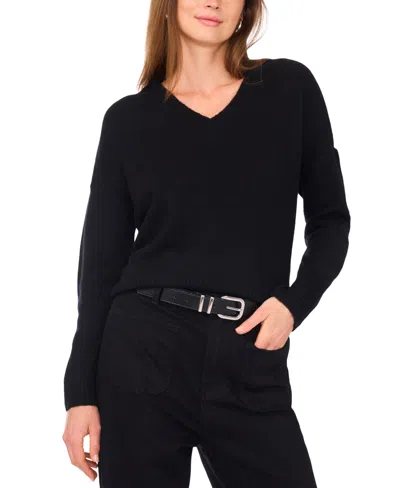 Vince Camuto Women's Colorblocked Drop-shoulder Sweater In Black